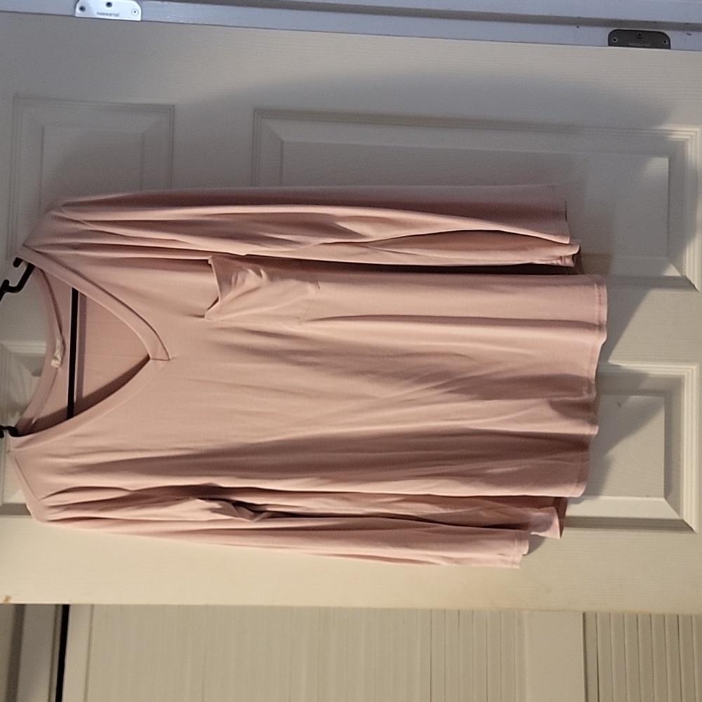Over sized light pink casual long sleeve shirt